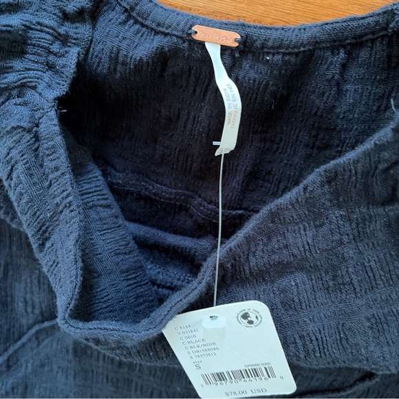 NWT Free People Elle Mini Dress Endless Summer Square Neck Puff Sleeve Black S - Picture 4 of 7